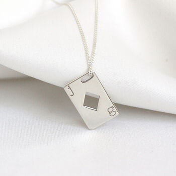 Personalised Sterling Silver Playing Card Necklace, 3 of 9