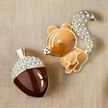 Squirrel Chestnut Cute Nature Earrings Gift, 2 of 6