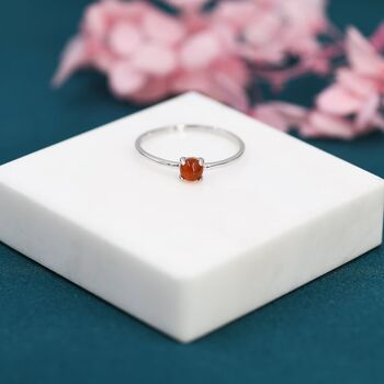 Genuine Red Carnelian Ring In Sterling Silver, 3 of 10