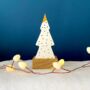 Christmas Tree Tealight Holder With Gold Tip, thumbnail 1 of 3