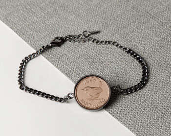 1946 80th Birthday Farthing Coin Chain Bracelet, 4 of 5