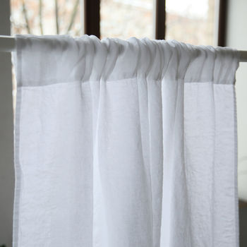 Stone Washed Rod Pocket Linen Curtain Panel, 2 of 11