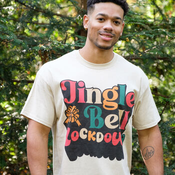 Jingle Bell Lockdown Men's Christmas T Shirt, 5 of 6