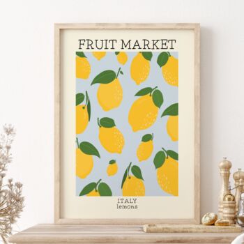 Lemon Wall Art Fruit Market Print, 2 of 4