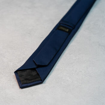 Navy Blue Textured Tie Set And Socks Wedding Groomsmen Gift, 6 of 6