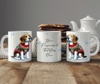 Personalised Beagle In Christmas Jumper Mug, 2 of 2