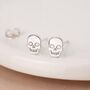 Sterling Silver Skull Stud Earrings – 8mm, thumbnail 2 of 6