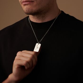 Personalized Silver Mens Dog Tag Necklace, 3 of 12