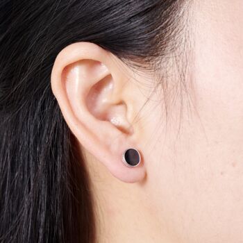Black Onyx Greek Mythology Unisex Stud Earrings, 11 of 11