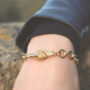 18k Gold Plated Handshake Bracelet With Magnetic Clasp, thumbnail 1 of 7