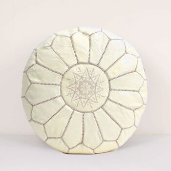 Moroccan Coloured Leather Pouffe, 5 of 12