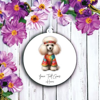 Personalised Poodle Hippie Decoration, 2 of 2