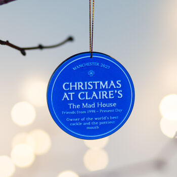 Personalised Blue Plaque Christmas Tree Decoration, 2 of 9