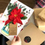 Luxury Special Poinsettia Christmas Flower Card Scented, thumbnail 1 of 9
