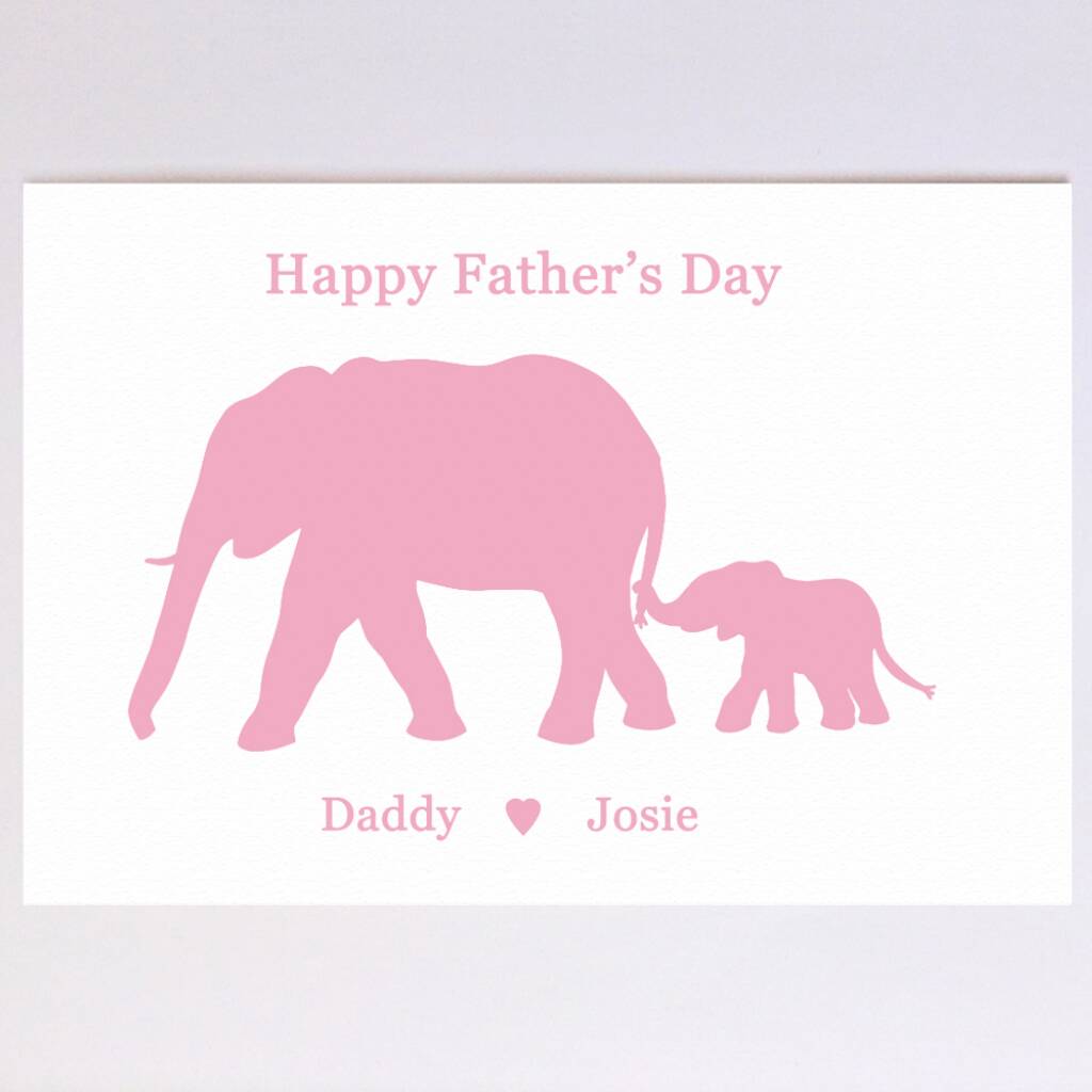 Personalised Elephants Father's Day Card By Clean Design ...