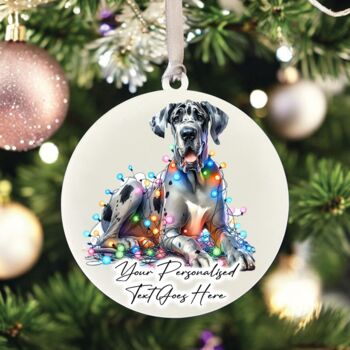 Personalised Great Dane In Christmas Lights, 10 of 10