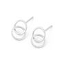Sterling Silver Linked Hoop Stud Earrings, thumbnail 3 of 9
