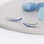 Ombre Sapphire Blue Cz Crawler Earrings Sterling Silver, thumbnail 4 of 10
