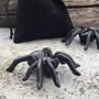 Set Of Two Solid Cast Iron Spiders In Gift Pouch, thumbnail 3 of 4