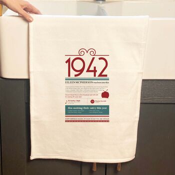 Personalised 80th Birthday Gift Microfibre Tea Towel, 4 of 6