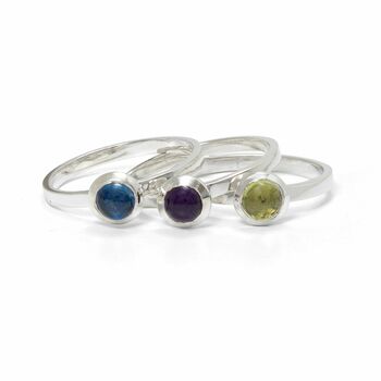 Birthstone Stacking Ring In Sterling Silver, 3 of 4