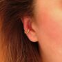 Dainty Lotus Huggie Hoops, thumbnail 2 of 5