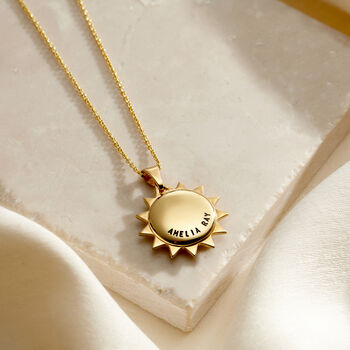 Personalised Sun Locket Necklace, 3 of 8