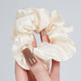 Silk Sleep Giftset Ivory Luxury Pillowcase Eye Mask And Scrunchie, thumbnail 4 of 12