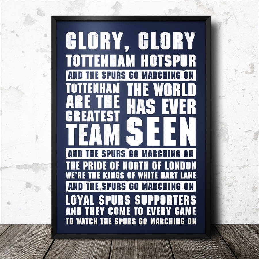 Tottenham Football Song Chant Poster By Magik Moments |  