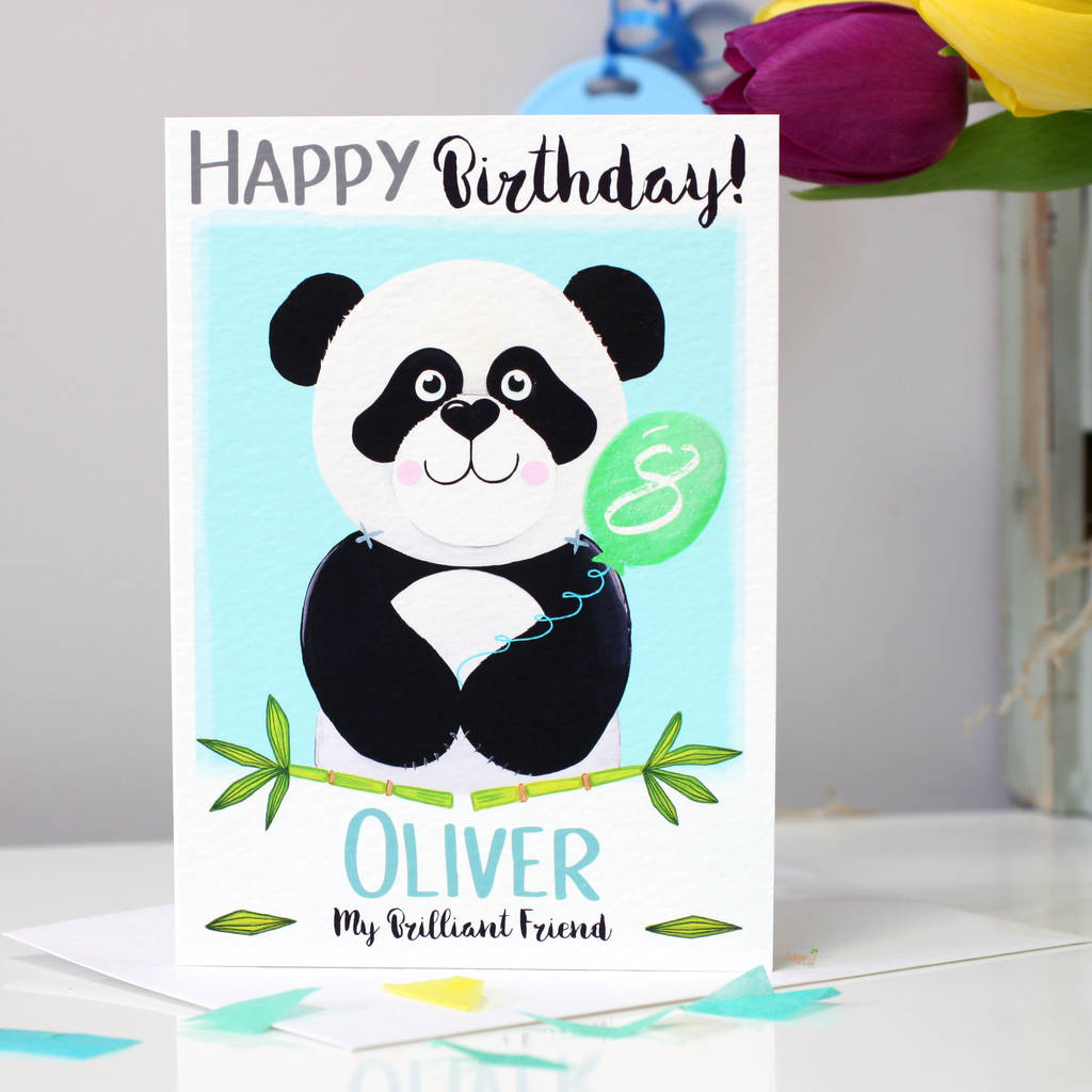 Kung fu Panda personalised A5 birthday card son daughter brother sister name age 