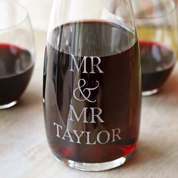 Personalised Couple's Crystal Carafe, 2 of 8