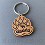 Daddy Bear Pawprint Keyring For Father's Day, thumbnail 2 of 4