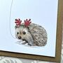 Hedgehog Christmas Card, thumbnail 2 of 2