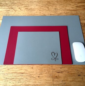 Heart Engraved Leather Desk Mat, 5 of 6
