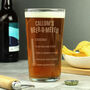 Personalised Beer O Meter Pint Glass, thumbnail 1 of 2
