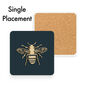 Gold Lux Bee Teal Green Drinks Coaster, thumbnail 2 of 3