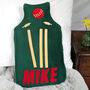 Cricket Personalised Fleece Hot Water Bottle Cover, thumbnail 1 of 7