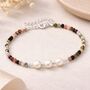 30th Birthday Sterling Silver Three Pearl Gemstone Bracelet, thumbnail 3 of 5