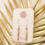 Pink And Gold Foil Specked Dainty Drop Earrings, thumbnail 3 of 8