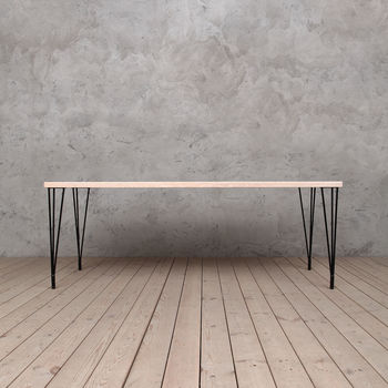 Folly Ash Hairpin Legs Dining Table, 3 of 5