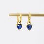 Sterling Silver Sapphire Blue Trillion Cut Cz Hoop Earrings, thumbnail 6 of 12