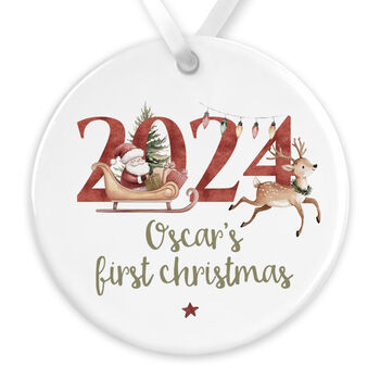 Baby's First Christmas Ceramic Bauble Keepsake, 2 of 4