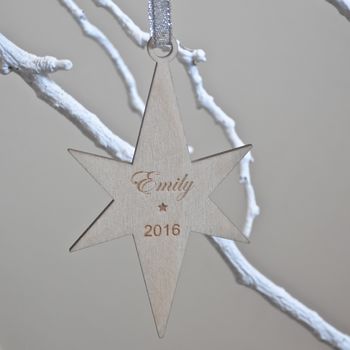 Personalised Christmas Star Bauble, 3 of 5