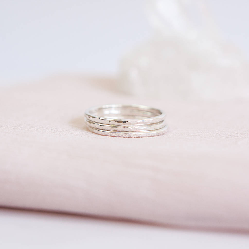 Recycled Sterling Silver Palermo Stacking Ring Set, 1 of 4