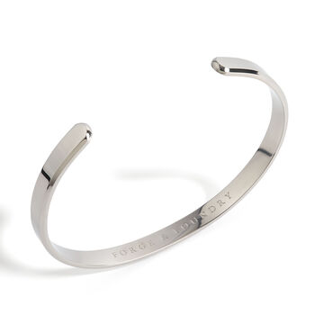 Men's Minimalist Polished Titanium Cuff Bangle, 2 of 2