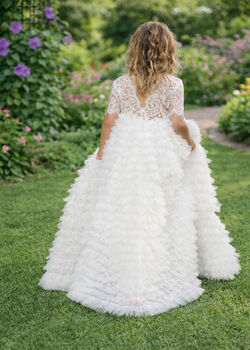Ophelia In Ivory White Party Girl Or Flower Girl Dress, 6 of 8