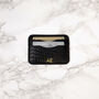 Leather Card Holder: Black Croc Or Latte , Personalised, thumbnail 2 of 5