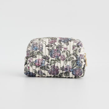 Hydrangea Small Quilted Makeup Bag, 4 of 7