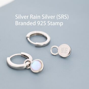 Dangle Moonstone Huggie Hoop In Sterling Silver, 8 of 12