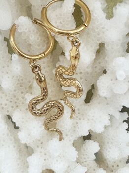 Sophia Earrings 18k Gold Plated Titanium, Tarnish Free Hypoallergenic + Waterproof, 4 of 9